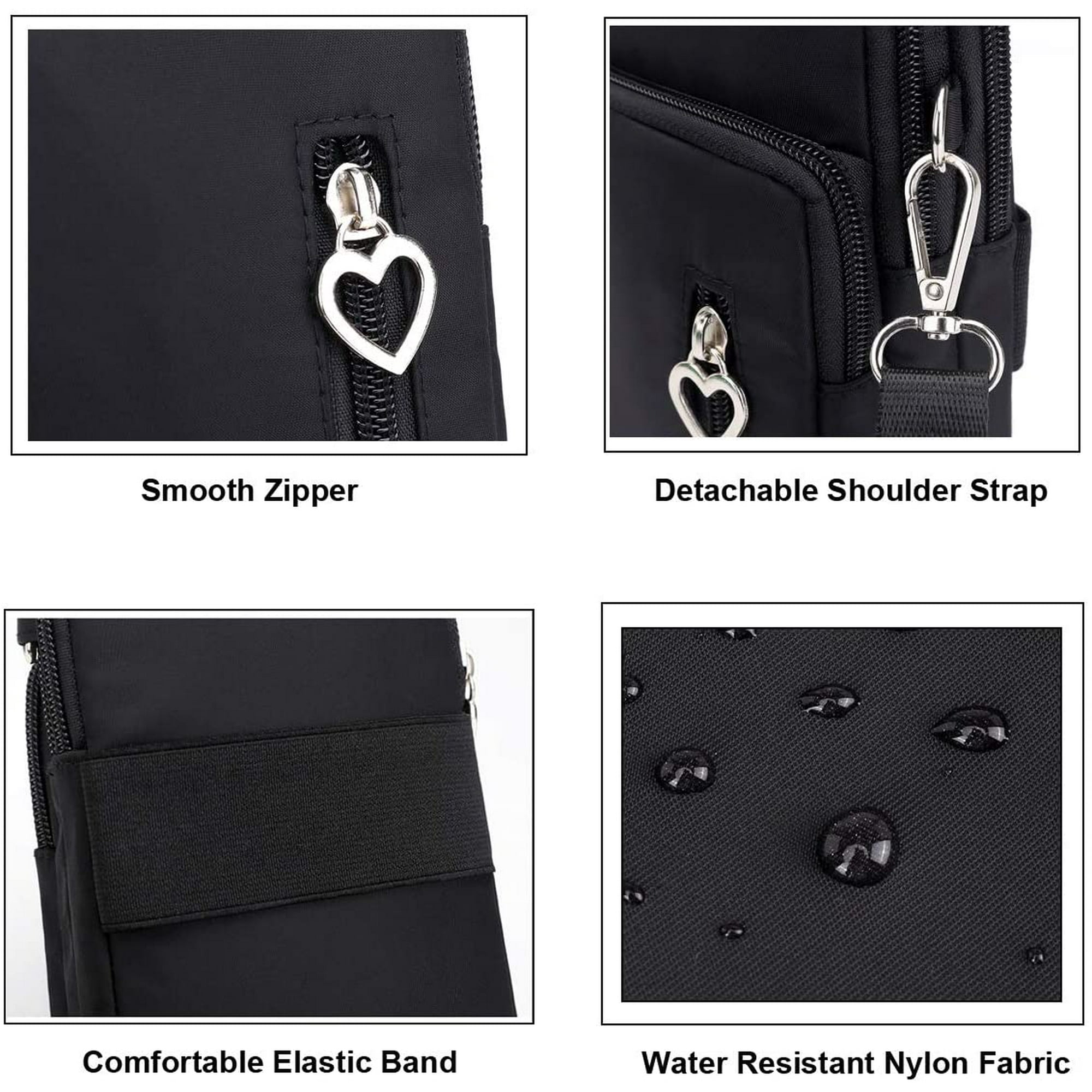 5 K51 Moto G Stylus G7 Power Black Cellphone Purse Wallet Cross Over Body Bag Shoulder Pouch Wristlet Armband for Samsung A20 A21 A11 A50 Note 20 Ultra S20 Ultra 5G S20 Plus LG V60 ThinQ Stylo 6
